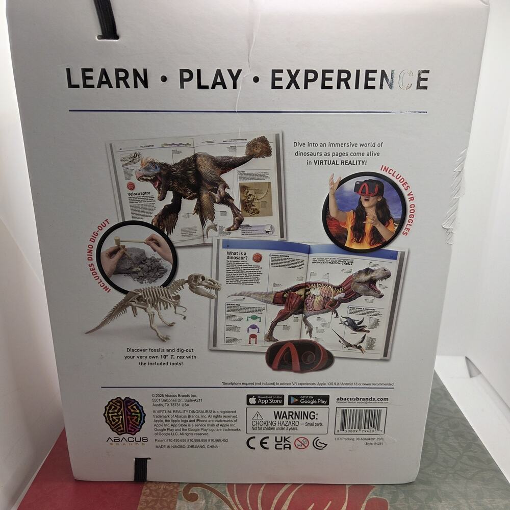 New Abacus Illustrated Interactive VR Learning Activity Set Assorted Dinosaurs - Picture 4 of 11